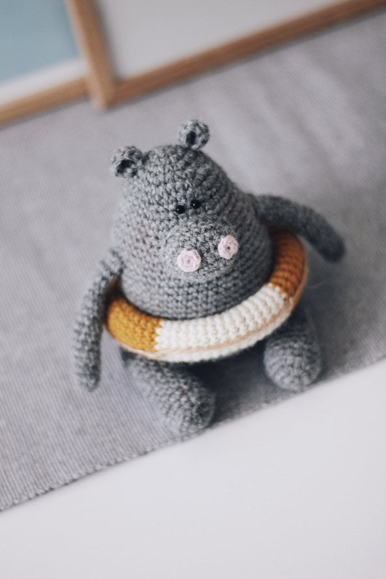 Hippo Crochet Pattern Amigurumi Hippo Crochet Hippopotamus Amigurumi Pattern Crochet Hippo Toy image 5
