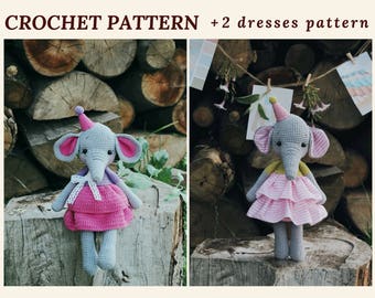 Crochet Elephant Amigurumi Pattern: Wendy Toy, Baby Shower Gift (PDF Pattern)