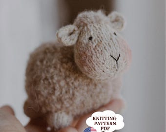 Lamb Knitting Pattern, Knitting Toy, Knit Sheep Pattern, Knitted Animal Pattern, Knitted Lamb Amigurumi