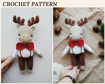 Gehaakt elandpatroon Amigurumi elandpatroon elandbabyspeelgoed Gehaakt hert eland