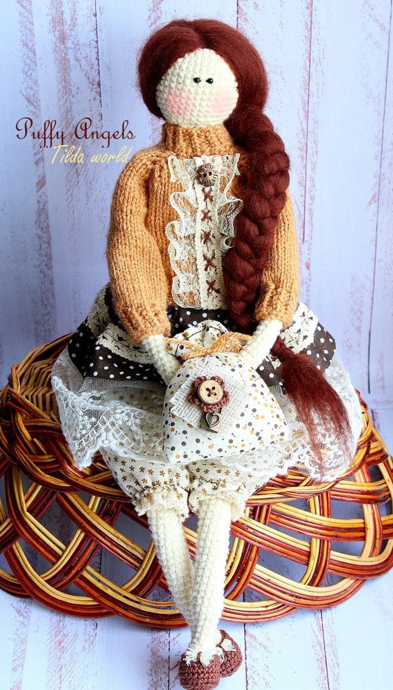 Crochet Tilda Doll Pattern Crochet Doll Amigurumi Doll Pattern Collectibies Home Decor Handmade Doll Stuffed Toy image 4
