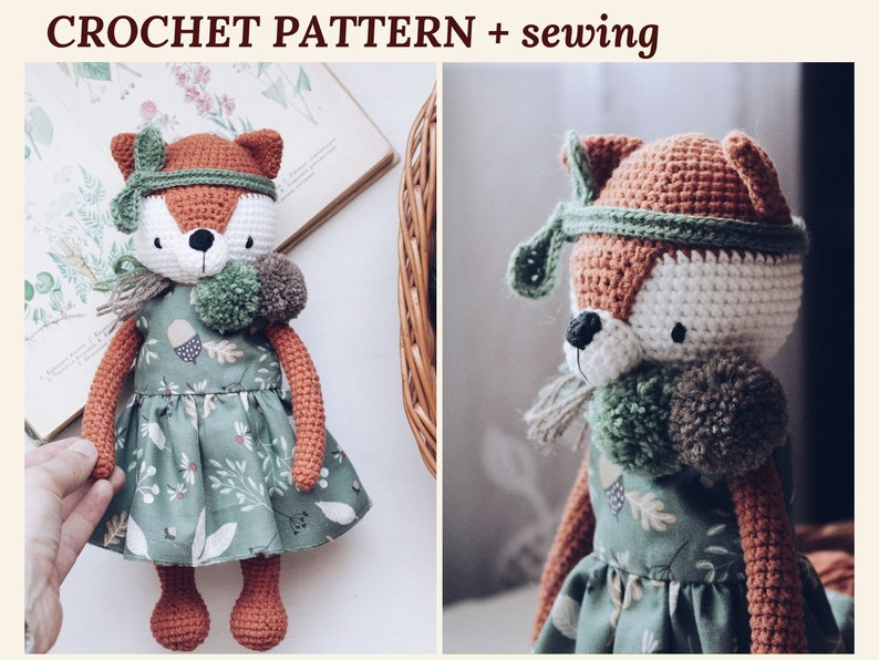 Amigurumi Crochet Fox Pattern Alice Fox Crochet Tutorial PDF imagem 1