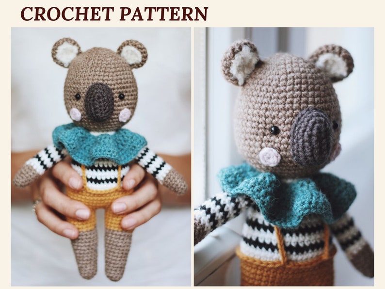 Crochet Pattern Koala Matthew Amigurumi Koala Animal Pattern Koala Bear