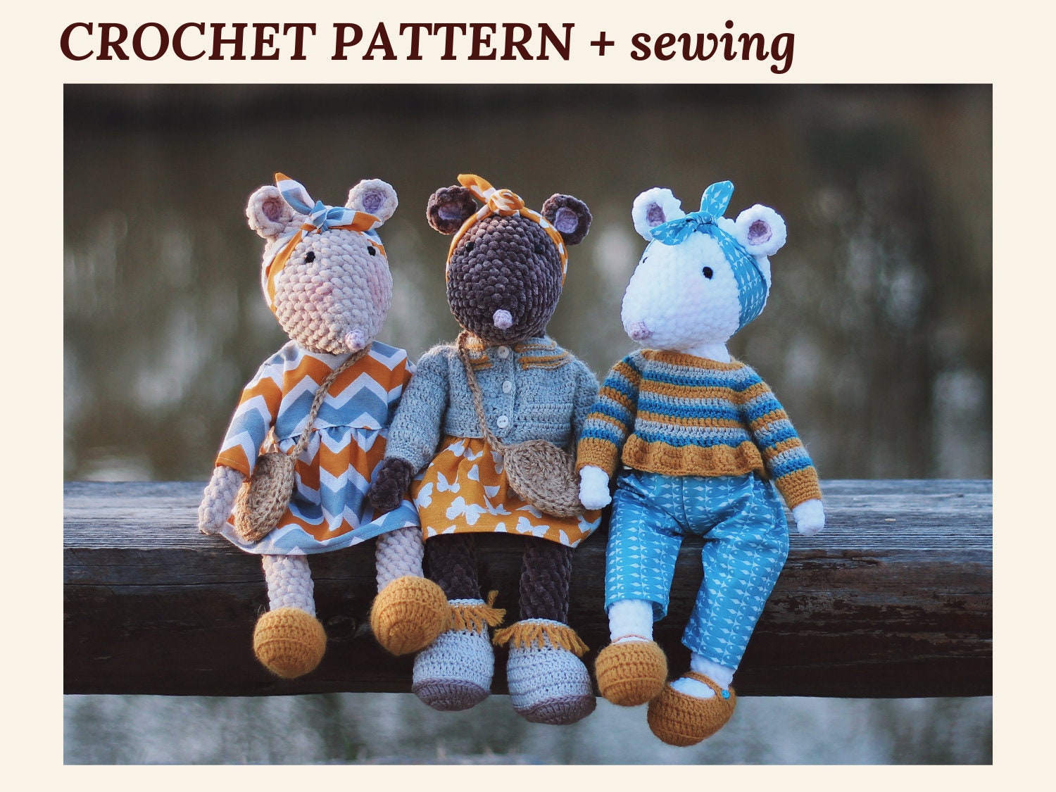 Mouse Crochet Pattern Amigurumi Mouse Pattern Stuffed Mouse