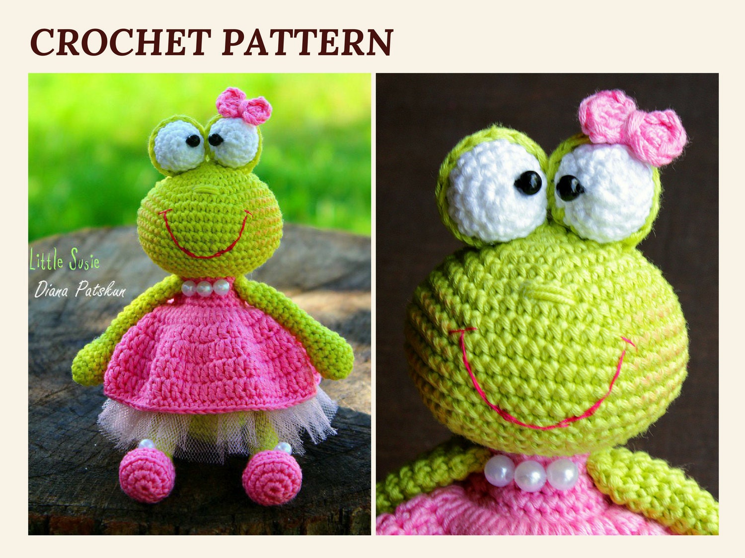Crochet Frog Pattern Green Frog Toy Amigurumi Frog Pattern Etsy