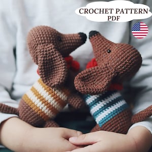 Crochet Dachshund Dog Pattern Amigurumi Dog Pattern Puppy Crochet Dog