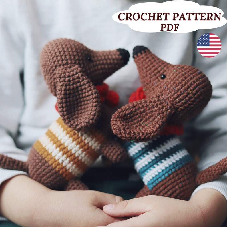 Crochet Dachshund Dog Pattern Amigurumi Dog Pattern Puppy Crochet Dog image 1