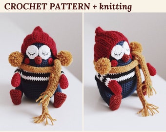 Pinguïn haakpatroon Amigurumi Pinguïn gehaakt kerstpinguïnpatroon Dierenspeelgoed Kerstspeelgoedpatroon