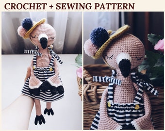 Gehaakt flamingo-patroon Mary Flamingo gehaakt vogelpatroon