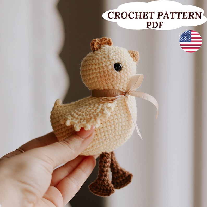 Chick Crochet Pattern, Amigurumi Chicken Pattern, Crochet Chick image 1
