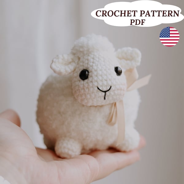 Motif mouton Amigurumi au crochet, motif agneau, motif animal au crochet, petit jouet d'agneau