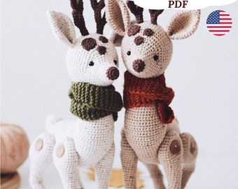 Deer Crochet Pattern Amigurumi Reindeer Kings of the Forest English Pattern