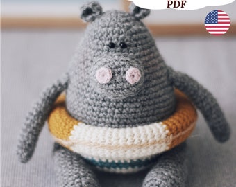 Hippo Crochet Pattern Amigurumi Hippo Crochet Hippopotamus Amigurumi Pattern Crochet Hippo Toy