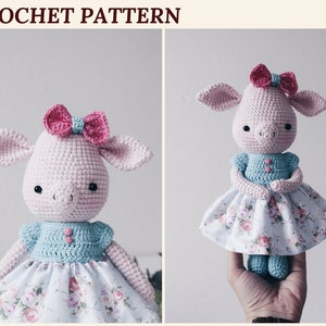 Crochet Pig Pattern Amigurumi Pig Crochet Piggy Farm Animal Pattern