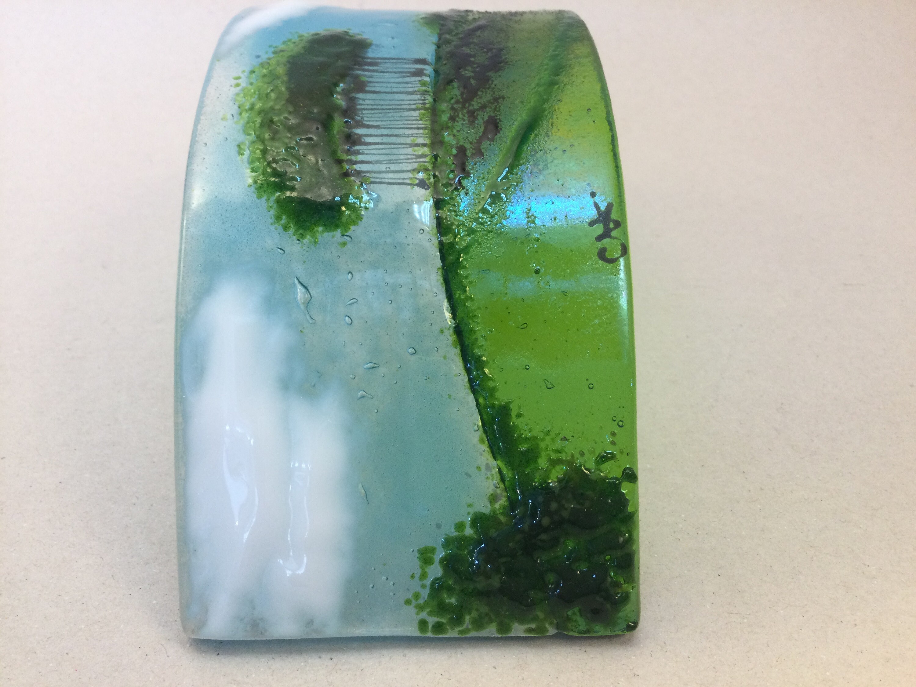 Fused Glass Freestanding Curve. Nearly Home Trees Nearly - Etsy UK