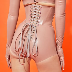 Corseted Latex Briefs ( Pick Your Colour ) Ladies Shorts, Hot Pants, Corsetry, Shapewear