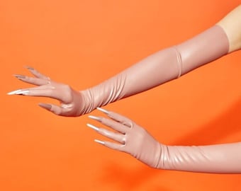 Long Opera Latex Gloves ( Handmade / Pick Your Colour )