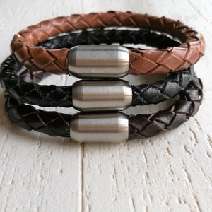 Leder Armband für Männer, Herren Armband aus geflochtenem Leder, Männerarmband Leder geflochten, Geschenk Mann, Freund, Bruder, Vater