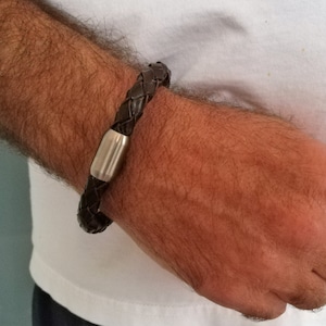 Lederarmband geflochten für Männer, Herren Armband aus geflochtenem Leder, Männerarmband Leder geflochten, Geschenk Mann, Geschenk Freund