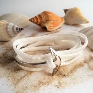 Anchor bracelet, paracord bracelet with anchor, anchor wrap bracelet for Women and Men, gift for sailors, surfer bracelet, Nautical Bracelet