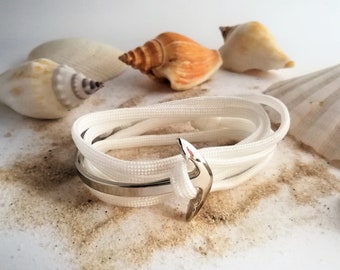 Anchor bracelet, paracord bracelet with anchor, anchor wrap bracelet for Women and Men, gift for sailors, surfer bracelet, Nautical Bracelet