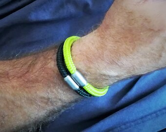 2 Segelseil Armbänder zum Kombinieren, Farben frei wählbar, Fanarmband, Geschenk für Fußballfan, Armbänder in Vereinsfarben, Sportarmband