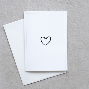 Vouwkaart HART, Din A6, met envelop, cadeau, dank u, liefde