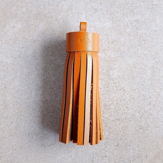 Single Tassel, Tassel in Cognac genuine leather