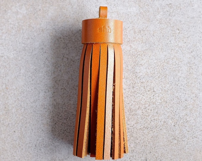 Single Tassel, tassel in cognac genuine leather