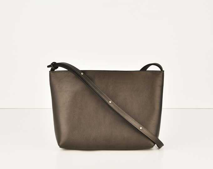 Crossbody Bag, Color: Elephant, Genuine Leather