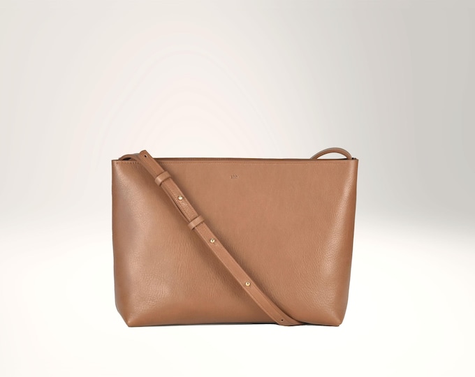 Crossbody Bag, genuine leather, color Hazel