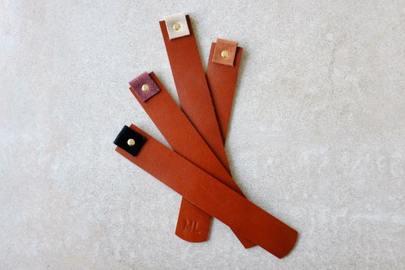 Bookmark *customizable* Bookmark Chestnut genuine leather