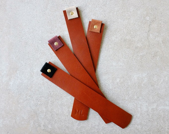 Bookmark *personalizable* Bookmark Chestnut genuine leather