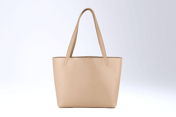 Small Tote Bag in Ivory, genuine leather
