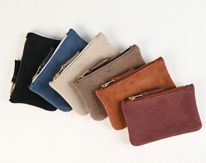 MINI Suede Pouch with Zipper