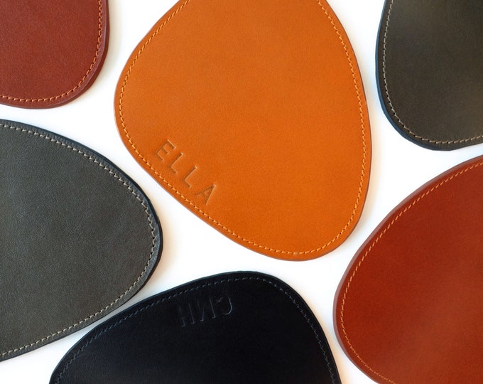 Placemat with glass coaster *personalizable* leather