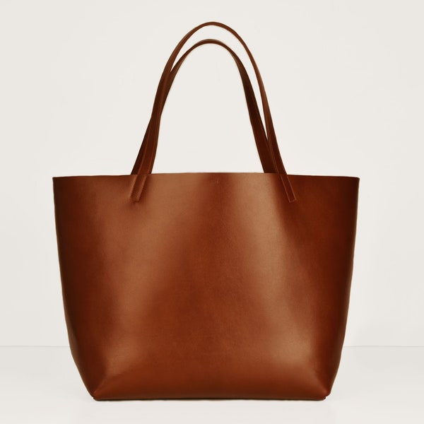 Large Tote in Chestnut, echt Leder