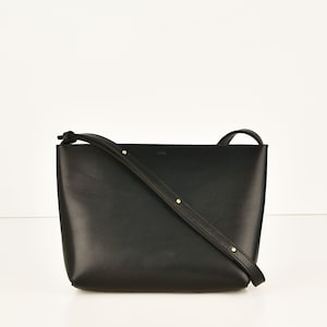 Crossbody Bag, Farbe: Black, echt Leder