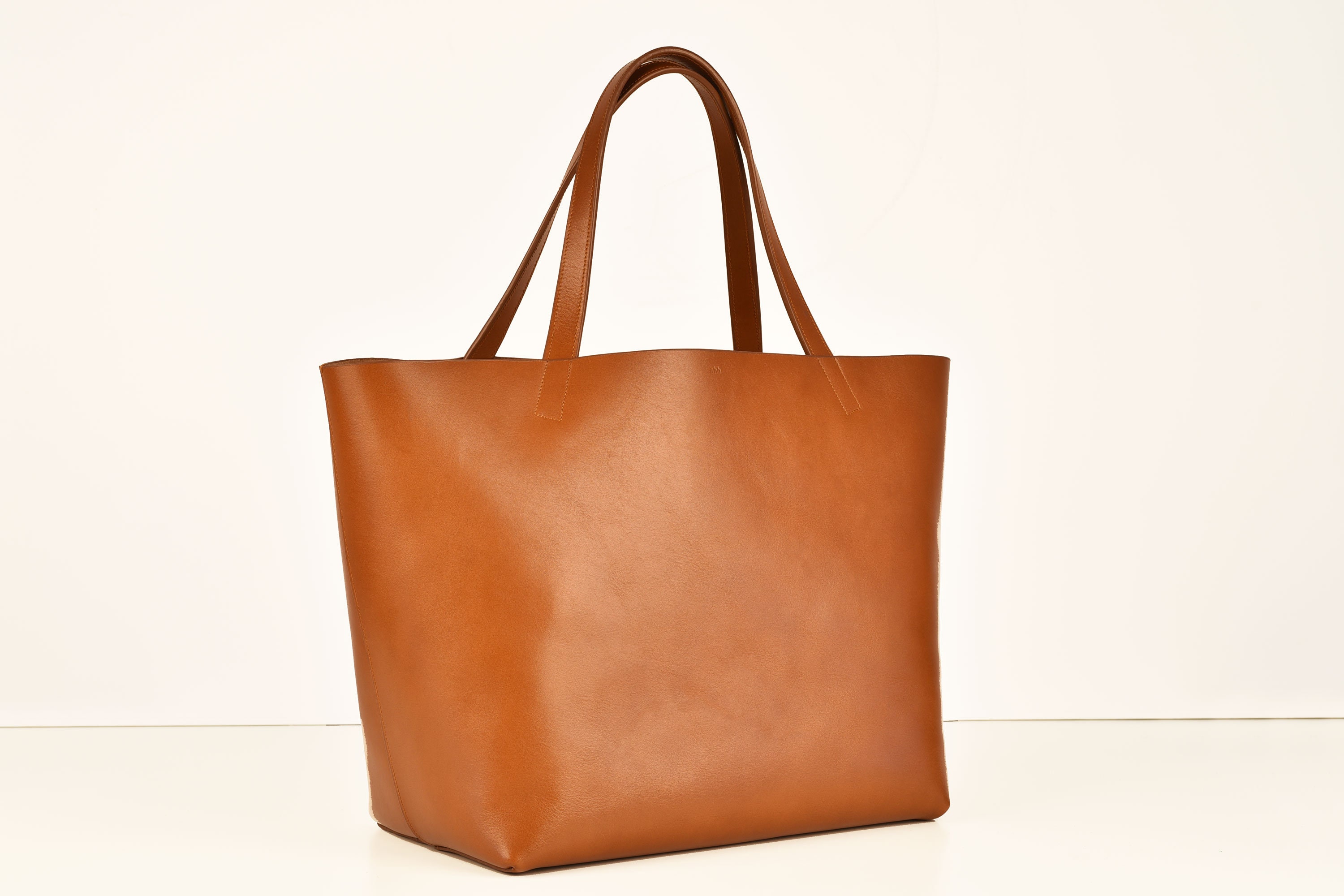 Large Tote in Cognac Genuine Leather - Etsy