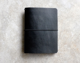 Estuche para pasaporte de cuero negro | Portadocumentos de cuero genuino para certificado de vacunación, organizador de viaje, regalo de viaje