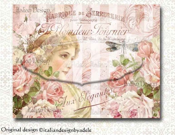 Pink Roses Digital Paper Decoupage Paper Roses Digital Etsy