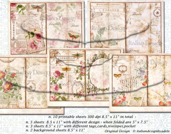 vintage style Junk Journal Folder With 2 Tags and a Vintage 1920s Era Optical Lens Junk Tags Scrapbook Ephemera Genealogy