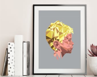 Personalised Geometric Portrait Family Framed Print