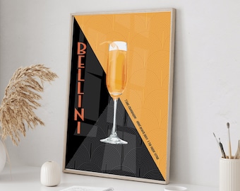 Cocktail Bellini Art Deco Framed Print