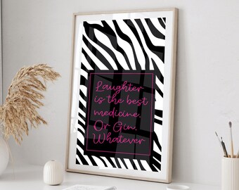 Cytat z Ginu: Humorystyczna grafika zebry (pobranie cyfrowe)