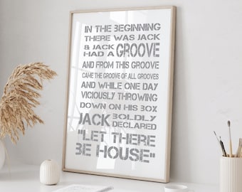 Jack Had A Groove Lyrics Black and White Framed Print