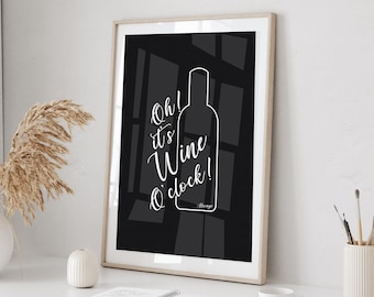 Efekt tablicy kredowej „Czas wina” – wydruk cyfrowy do pobrania