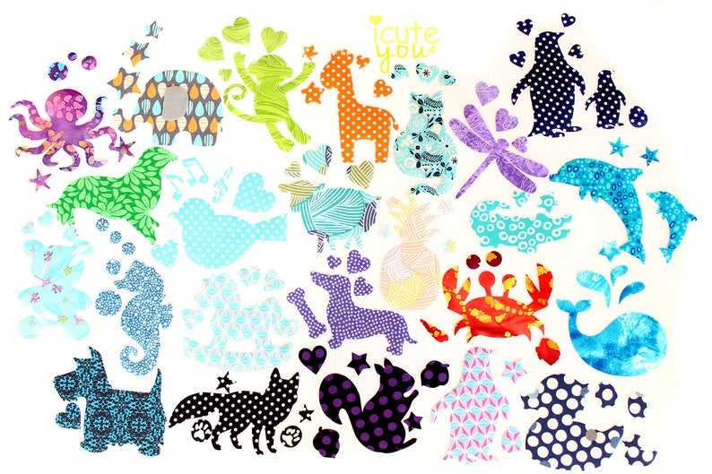 24 Cute Iron On Applique, for library bag, t-shirts, fun baby shower activity for baby gender neutral Assorted fabric from Australia image 7