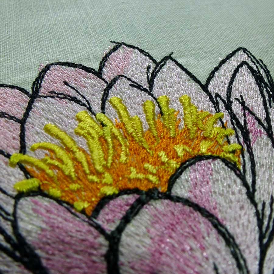 Embroidery Design Water Lily Embroidered Water Lily 5 Etsy