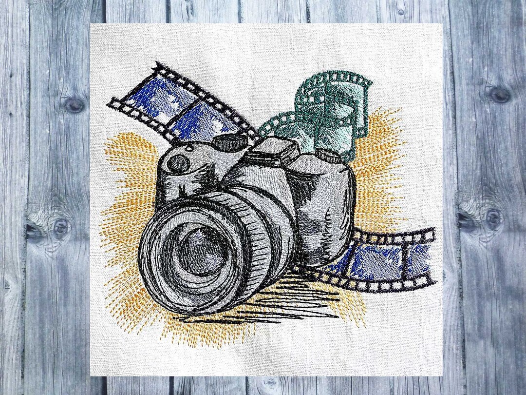 Embroidery Design Camera, Embroidered Camera, Machine Embroidery